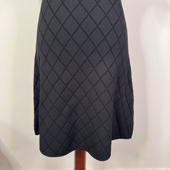 Opening Ceremony Knit Diamond Dress Black S Ruffle Sleeve Fit & Flare Classic - Picture 3 of 11